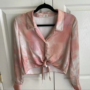 Aritzia Tye Dye Blouse w knot
